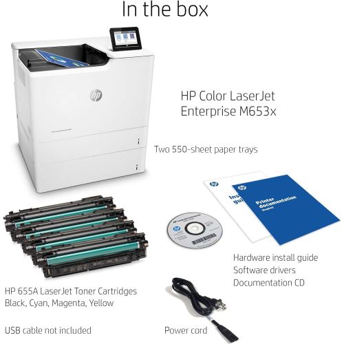  Amazon Renewed HP J8A05A#BGJ LaserJet Enterprise Color M653x Wireless USB LAN Duplex Printer