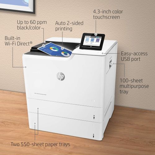  Amazon Renewed HP J8A05A#BGJ LaserJet Enterprise Color M653x Wireless USB LAN Duplex Printer