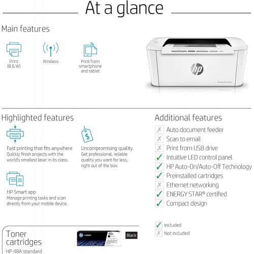  Amazon Renewed HP Laserjet Pro M15w Wireless Laser Printer (W2G51A) (Renewed)