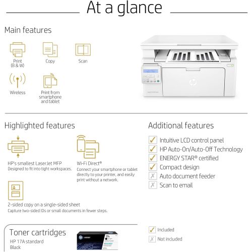  Amazon Renewed HP Laserjet Pro M130nw All-in-One Wireless Laser Printer, Amazon Dash Replenishment Ready (G3Q58A). Replaces HP M125nw Laser Printer (Renewed)