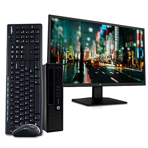  Amazon Renewed HP EliteDesk 800 G1 Ultra Small Business PC Desktop Computer, Intel Core i5, 8GB RAM, 500GB HDD, Windows 10 Pro, New 23.6 FHD LED Monitor, 16GB Flash Drive, Wireless Keyboard & Mou