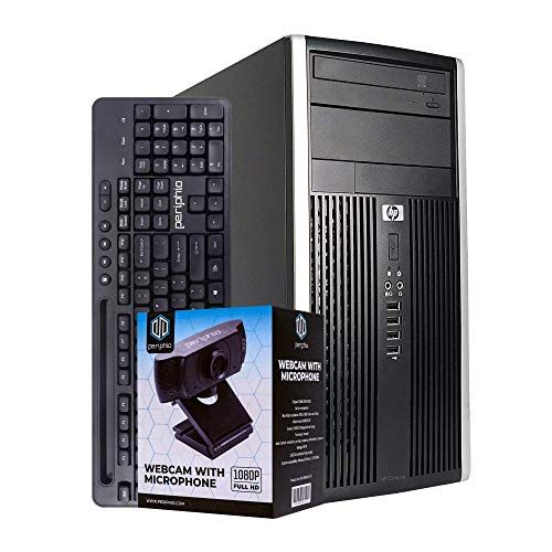  Amazon Renewed HP 6200 Desktop Tower Computer, Intel Core i7 Quad Core, 8GB RAM, 240GB Solid State Drive, DVD, Wi-Fi, Windows 10 Pro, Periphio Wireless Keyboard, 1080p Webcam (Renewed)