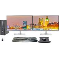 Amazon Renewed HP EliteDesk 800 G1 SFF Desktop with Intel Core i5-4570, 8GB DDR3, 250GB SSD, 2 x HP 24 Inch Monitors, Keyboard, Mouse, Mousepad, WiFi, and Windows 10 (Renewed)