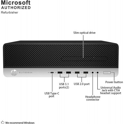  Amazon Renewed HP EliteDesk 800 G3 Small Form Factor Desktop PC, Intel Quad Core I7-7700 up to 4.2GHz, 16G DDR4, 500G, DVDRW, WiFi, BT, DP, Windows 10 Pro 64 Bit-Language Supports English/Spanish