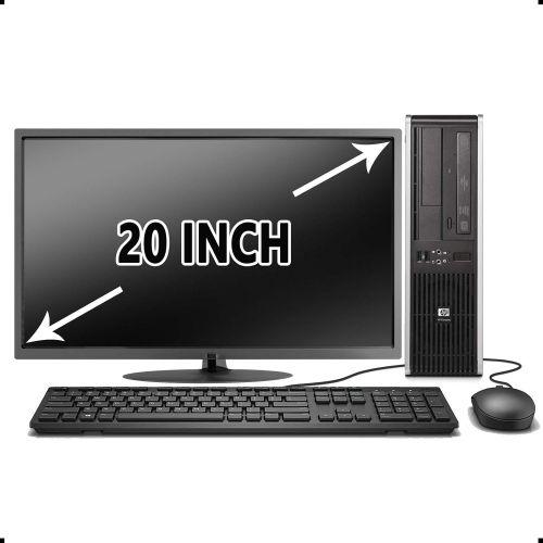  Amazon Renewed HP Small Form Factor Desktop PC Computer Package, Intel Quad Core i5 up to 3.4GHz, 8G DDR3, 1T, DVD, VGA, DP, 20 Inch LCD Monitor(Brands May Vary), Keyboard, Mouse, Windows 10 Pro