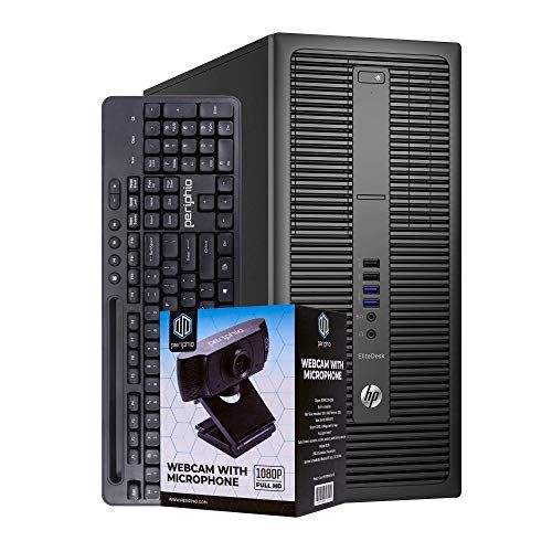  Amazon Renewed HP 800G2 Desktop Tower Computer, Intel Core i5 Quad Core, 8GB RAM, 240GB Solid State Drive, DVD, Wi-Fi, Windows 10 Pro, Wireless Keyboard, 1080p Webcam (Renewed)