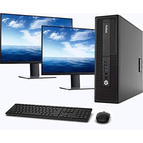  Amazon Renewed HP 600 G2 SFF Computer Desktop PC, Intel Core i5-6500 3.2GHz Processor, 16GB Ram, 128GB M.2 SSD, 1TB HDD,Wireless Keyboard & Mouse, WiFi Bluetooth, Dual HP 23.8 Monitor, Win 10 Pro