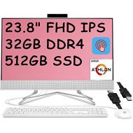 Amazon Renewed 2021 Flagship HP 24 All in One Desktop Computer 23.8 FHD IPS Touchscreen Display AMD Athlon Gold 3150U(Beats i5-7200U) 32GB DDR4 512GB SSD WiFi DVD AMD Radeon Graphics Win 10 (Rene