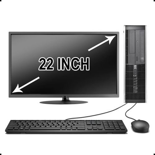  Amazon Renewed HP Elite Desktop Computer Package - Windows 10 Professional, Intel Quad Core i5 3.2GHz, 8GB RAM, 500GB HDD, 22inch LCD Monitor, Keyboard, Mouse, WiFi (Renewed)