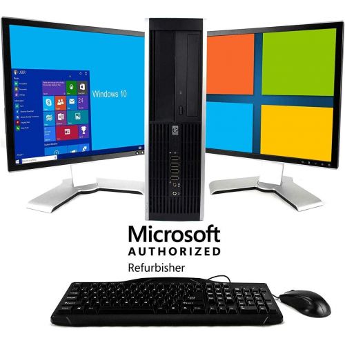  Amazon Renewed HP Elite Desktop Computer Tower PC Intel Ci5-2400, 8GB Ram, 2TB HDD, Wireless WiFi, Bluetooth Adapter, DVD-ROM, Keyboard Mouse 24 inches Dual LCD Monitor Brands Vary, Windows 10 CD