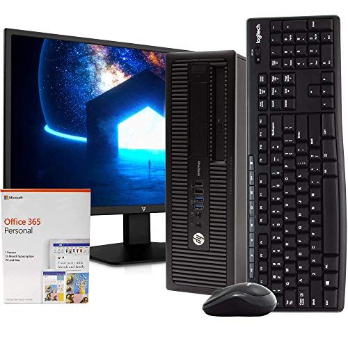  Amazon Renewed HP ProDesk 600G1 Desktop Computer PC, Intel Quad-Core i5, 500GB HDD Storage, 8GB DDR3 RAM, Windows 10 Pro, DVD, WiFi, New 24in Monitor, Wireless Keyboard and Mouse (Renewed)