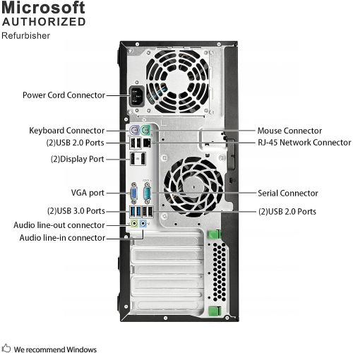  Amazon Renewed Fastest hp Desktop Business Tower Computer PC (Intel Ci5-4570, 16GB Ram, 2TB HDD + 120GB SSD, Wireless WiFi, Display Port, USB 3.0) Win 10 Pro (Renewed)