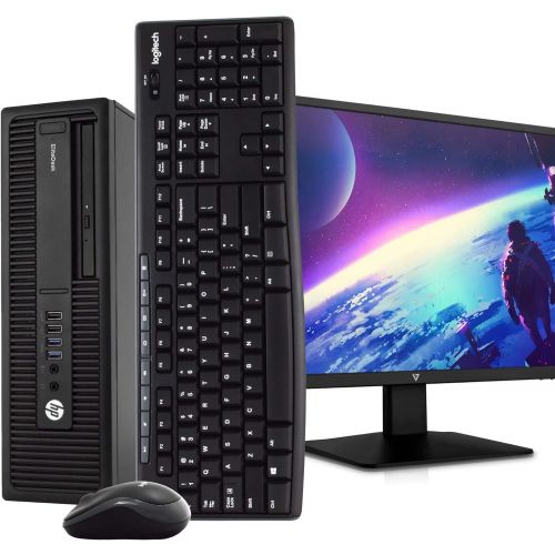  Amazon Renewed HP EliteDesk 800G2 Desktop Computer PC, Intel Quad-Core i5, 500GB HDD Storage, 8GB DDR4 RAM, Windows 10 Pro, DVD, WiFi, New 24in Monitor, Wireless Keyboard and Mouse (Renewed)