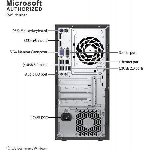  Amazon Renewed HP ProDesk 600 G2 Tower Desktop PC, Intel Quad Core i5 6500 up to 3.6GHz, 16G DDR4, 240G SSD + 1T HDD, WiFi, BT 4.0, DVD, Windows 10 Pro 64-Multi-Language Support English/Spanish/F