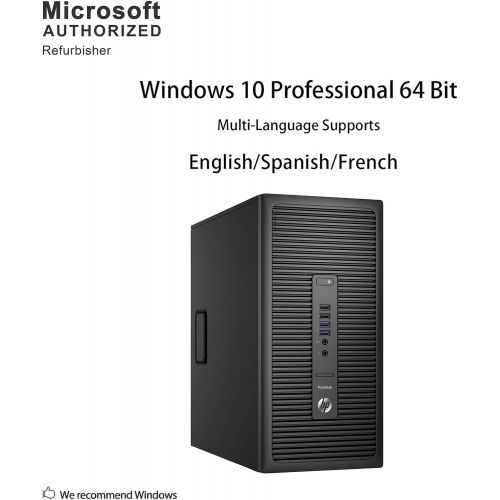  Amazon Renewed HP ProDesk 600 G2 Tower Desktop PC, Intel Quad Core i5 6500 up to 3.6GHz, 16G DDR4, 240G SSD + 1T HDD, WiFi, BT 4.0, DVD, Windows 10 Pro 64-Multi-Language Support English/Spanish/F