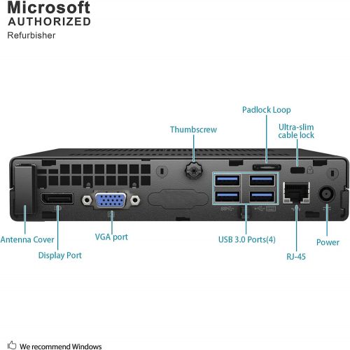  Amazon Renewed (Renewed) HP EliteDesk 800 G2 Mini Business Desktop PC Intel Quad-Core i7-6700T up to 3.1G,16GB DDR4,1000GB(1TB) SSD,VGA,DP Port,Windows 10 Professional 64 Bit-Multi-Language-Engli