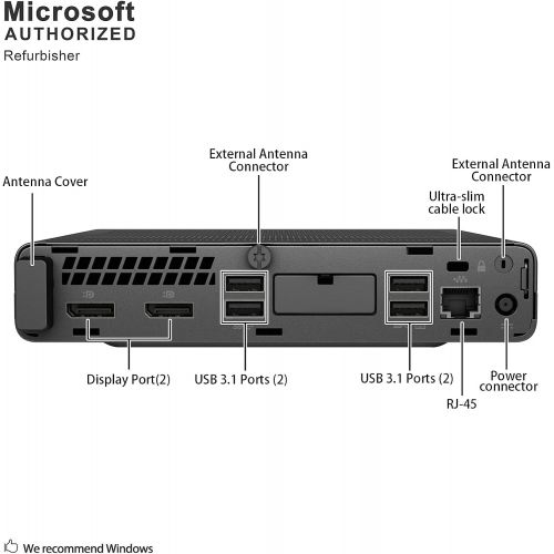  Amazon Renewed HP EliteDesk 800 G4 4CB30UT Mini Desktop (2.1 GHz Intel Core i5-8500T, 8 GB DDR4 SDRAM, 256 GB SSD, Windows 10 Pro) (Renewed)