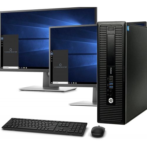  Amazon Renewed HP 600 G1 SFF Computer Desktop PC, Intel Core i7 3.4GHz Processor, 16GB Ram, 128GB M.2 SSD, 2TB HDD, Wireless KeyBoard Mouse, Wifi Bluetooth, New Dual 23.8 FHD LED Monitor, Windows