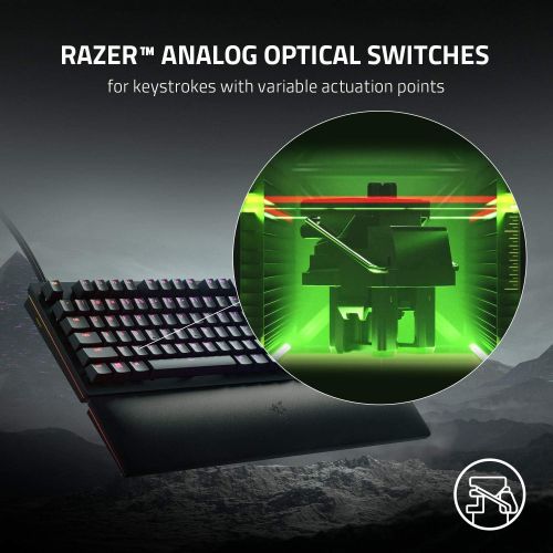  Amazon Renewed Razer Huntsman V2 Analog Gaming Keyboard: Razer Analog Optical Switches - Chroma RGB Lighting - Magnetic Plush Wrist Rest - Dedicated Media Keys & Dial - Classic Black (Renewed)