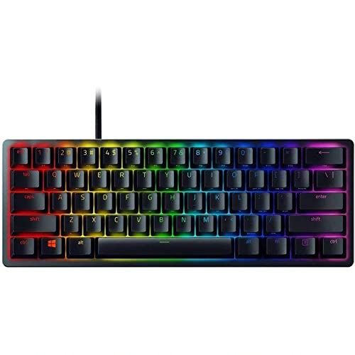  Amazon Renewed (Renewed) Razer Huntsman Mini 60% Gaming Keyboard: Clicky Optical Switches RZ-03-03390100 - Black