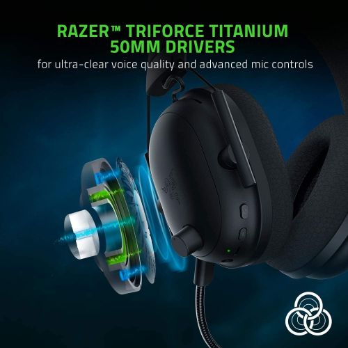  Amazon Renewed Razer BlackShark V2 Pro Wireless Gaming Headset: THX 7.1 Spatial Surround Sound, Detachable Mic, For PC, Mac, PS4, PS5, Switch- Black(Renewed)