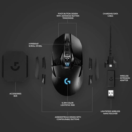  Amazon Renewed Logitech G903 Hero 16K Sensor Lightspeed Wireless Gaming Mouse (Renewed)