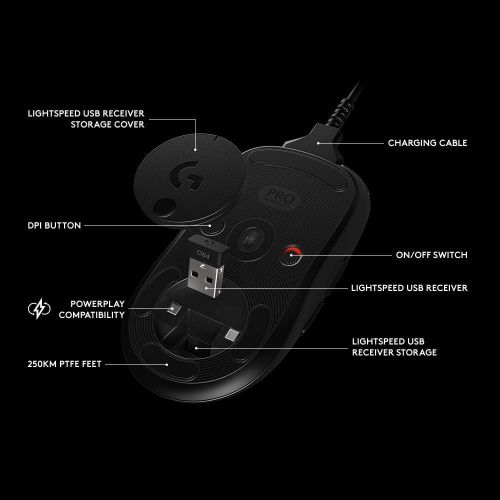  Amazon Renewed logitech G Pro Wireless Gaming Mouse with Esports Grade Performance (Renewed)