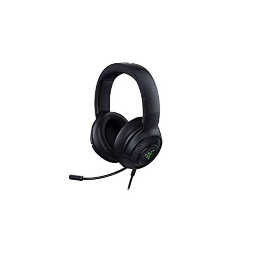  Amazon Renewed Razer Kraken V3 X Gaming Headset: 7.1 Surround Sound - Triforce 40mm Drivers - HyperClear Bendable Cardioid Mic - Chroma RGB Lighting - for PC - Classic Black (Renewed)