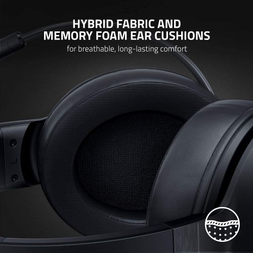  Amazon Renewed Razer Kraken V3 X Gaming Headset: 7.1 Surround Sound - Triforce 40mm Drivers - HyperClear Bendable Cardioid Mic - Chroma RGB Lighting - for PC - Classic Black (Renewed)