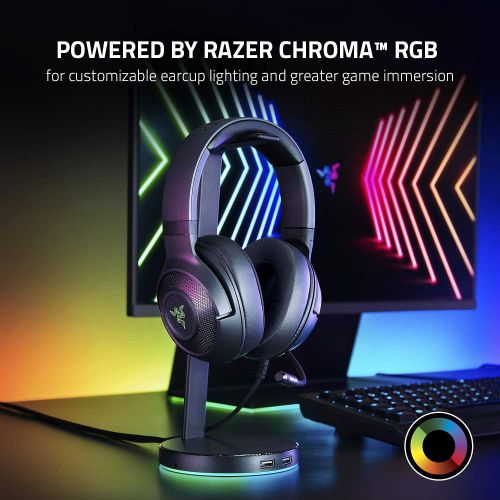  Amazon Renewed Razer Kraken V3 X Gaming Headset: 7.1 Surround Sound - Triforce 40mm Drivers - HyperClear Bendable Cardioid Mic - Chroma RGB Lighting - for PC - Classic Black (Renewed)