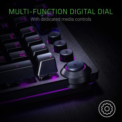  Amazon Renewed RAZER HUNTSMAN ELITE: Opto-Mechanical Switch - Multi-Functional Digital Dial & Media Keys - Leatherette Wrist Rest - 4-Side Underglow - Gaming Keyboard (Renewed)