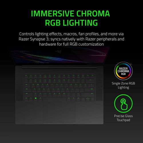  Amazon Renewed Razer Blade 15 Gaming Laptop 2020: Intel Core i7-10750H 6-Core, NVIDIA GeForce RTX 2070 Max-Q, 15.6 4K OLED Touch, 16GB RAM, 512GB SSD, CNC Aluminum, Chroma RGB Black (Renewed)