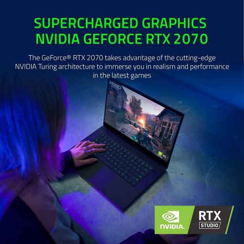  Amazon Renewed Razer Blade 15 Gaming Laptop 2020: Intel Core i7-10750H 6-Core, NVIDIA GeForce RTX 2070 Max-Q, 15.6 4K OLED Touch, 16GB RAM, 512GB SSD, CNC Aluminum, Chroma RGB Black (Renewed)