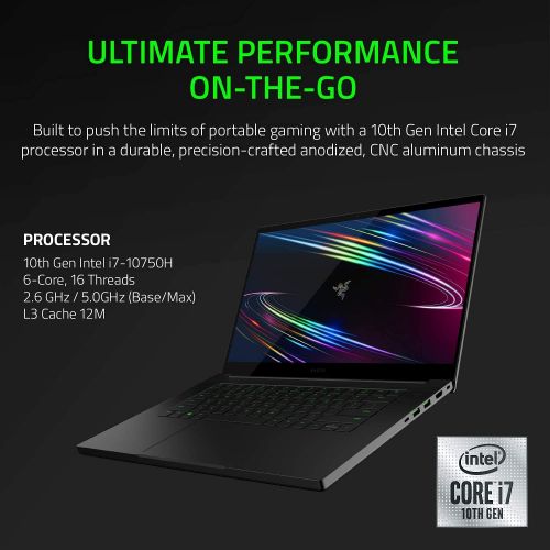  Amazon Renewed Razer Blade 15 Gaming Laptop 2020: Intel Core i7-10750H 6-Core, NVIDIA GeForce RTX 2070 Max-Q, 15.6 4K OLED Touch, 16GB RAM, 512GB SSD, CNC Aluminum, Chroma RGB Black (Renewed)