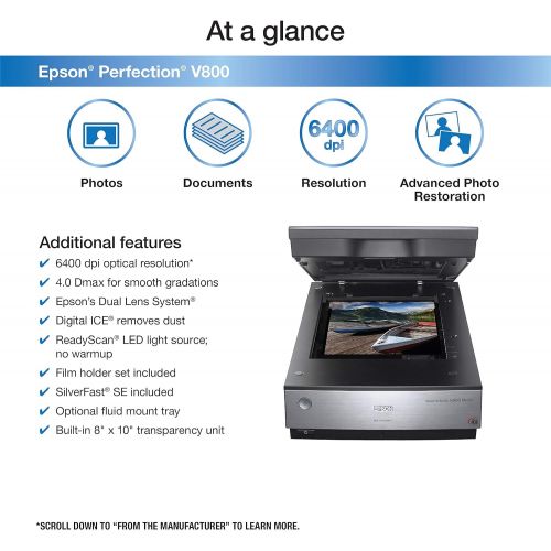  Amazon Renewed Epson Perfection V800 Photo scanner (Renewed)