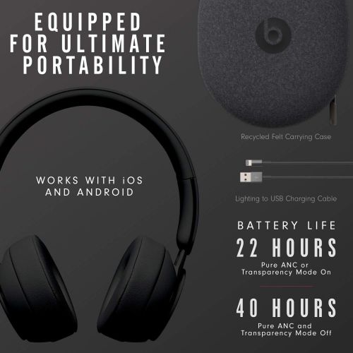  Amazon Renewed Beats Solo Pro Wireless Noise Cancelling On-Ear Headphones - Black (Renewed)