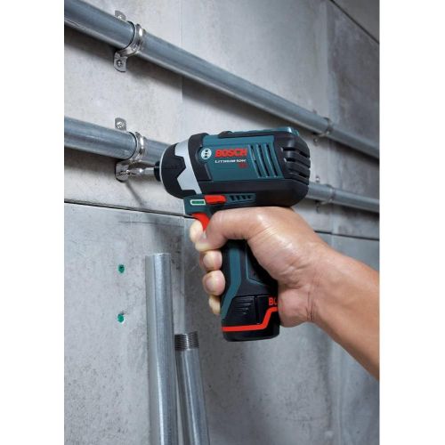  Bosch CLPK241-120-RT 12V MAX Cordless Lithium-Ion 3/8 in. Hammer Drill & Impact Driver Combo Kit (Renewed)