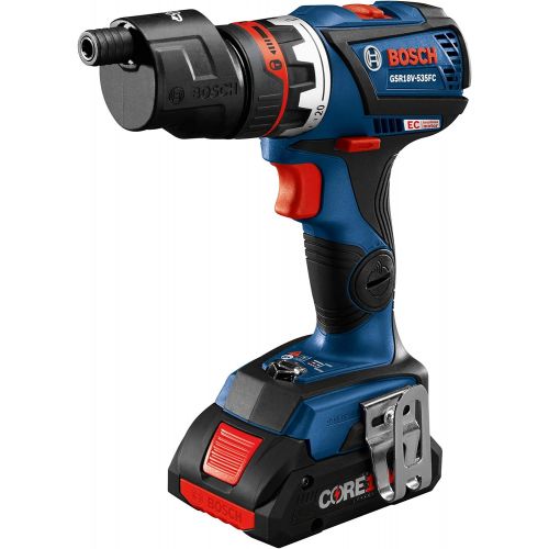  Amazon Renewed Bosch GSR18V-535FCB15 18V EC Brushless Connected-Ready Flexiclick 5-In-1 Drill/Driver System with (1) CORE18V 4.0 Ah Compact Battery (Renewed)