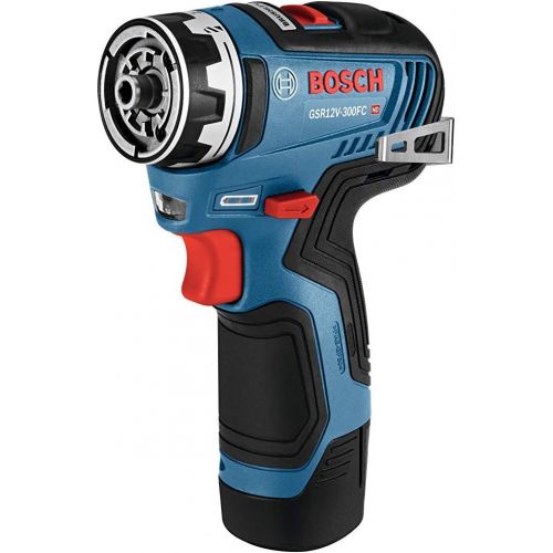  Amazon Renewed Bosch GSR12V-300FCB22 12V Max EC Brushless Flexiclick 5-In-1 Drill/Driver System with (2) 2.0 Ah Batteries (Renewed)