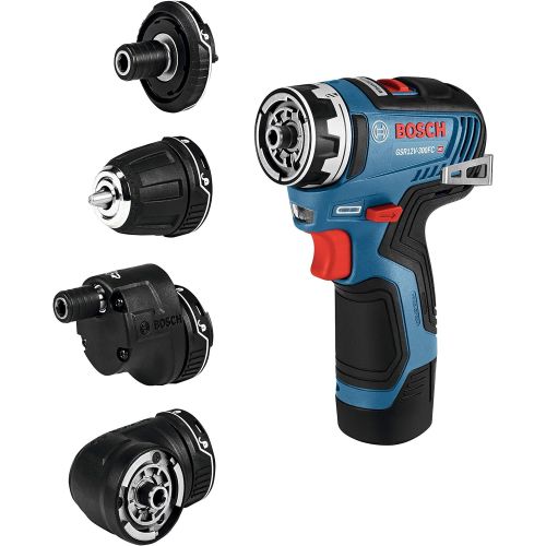  Amazon Renewed Bosch GSR12V-300FCB22 12V Max EC Brushless Flexiclick 5-In-1 Drill/Driver System with (2) 2.0 Ah Batteries (Renewed)