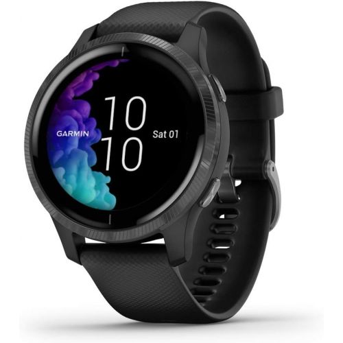  Amazon Renewed Garmin Venu, GPS Smartwatch with Bright Touchscreen Display, Features Music, Body Energy Monitoring, Animated Workouts, Pulse Ox Sensor and More, Black, 010-N2173-11 (Renewed)