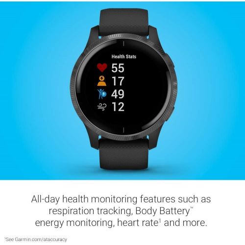  Amazon Renewed Garmin Venu, GPS Smartwatch with Bright Touchscreen Display, Features Music, Body Energy Monitoring, Animated Workouts, Pulse Ox Sensor and More, Black, 010-N2173-11 (Renewed)