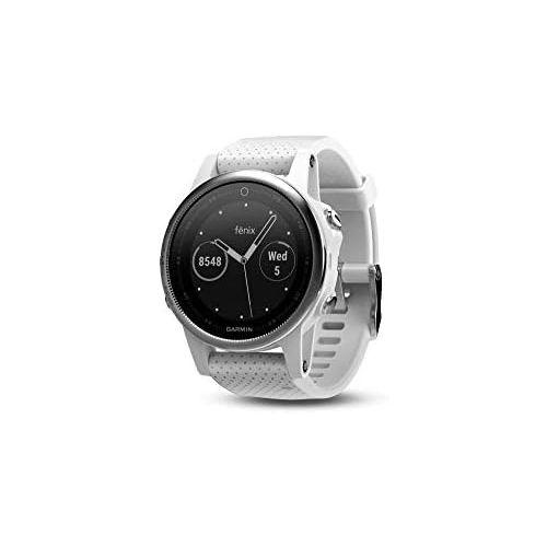  Amazon Renewed Garmin fnix 5S, Premium and Rugged Smaller-Sized Multisport GPS Smartwatch, White, (Renewed)