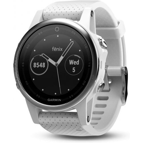  Amazon Renewed Garmin fnix 5S, Premium and Rugged Smaller-Sized Multisport GPS Smartwatch, White, (Renewed)