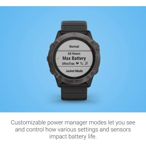  Amazon Renewed Garmin Fenix 6X Sapphire, Premium Multisport GPS Watch, Features Mapping, Music, Grade-Adjusted Pace Guidance and Pulse Ox Sensors, Dark Gray with Black Band (Renewed)