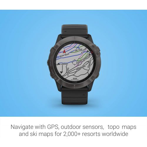  Amazon Renewed Garmin Fenix 6X Sapphire, Premium Multisport GPS Watch, Features Mapping, Music, Grade-Adjusted Pace Guidance and Pulse Ox Sensors, Dark Gray with Black Band (Renewed)