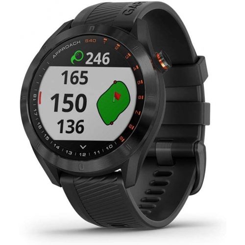  Amazon Renewed Garmin Approach S40, Stylish GPS Golf Smartwatch, Lightweight with Touchscreen Display, Black (Renewed)