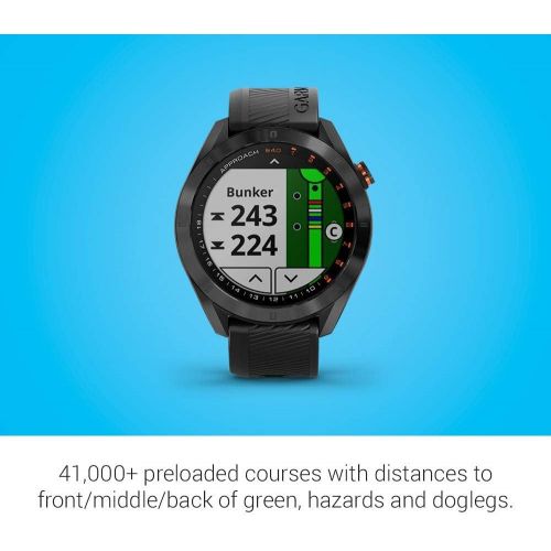  Amazon Renewed Garmin Approach S40, Stylish GPS Golf Smartwatch, Lightweight with Touchscreen Display, Black (Renewed)