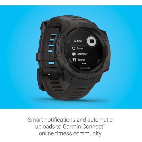  Amazon Renewed Garmin Instinct Rugged Outdoor GPS Watch, Built-in Navigation Sensors Monitors Heart Rate, Activity and Stress - Graphite (Renewed)