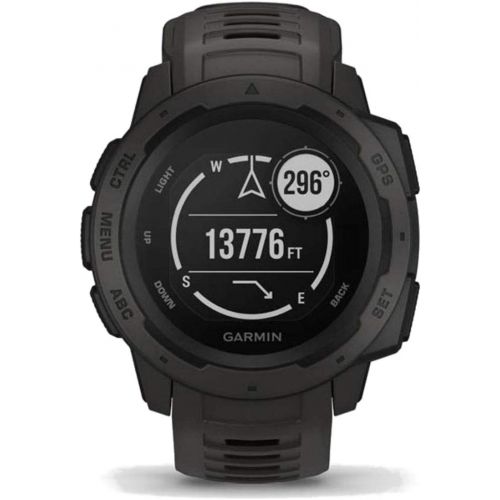  Amazon Renewed Garmin Instinct Rugged Outdoor GPS Watch, Built-in Navigation Sensors Monitors Heart Rate, Activity and Stress - Graphite (Renewed)